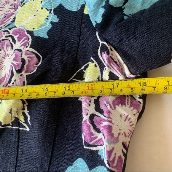 Emma James Petite Linen Blend Midi Skirt and Jacket Suit Sz 10P Floral Print New - Picture 9 of 12